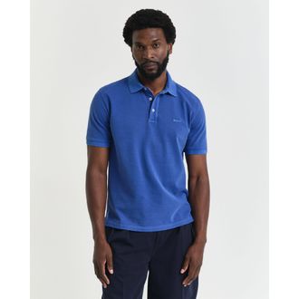 GANT Heren Gant Sunfaded Piqu&eacute; Poloshirt in Blauw