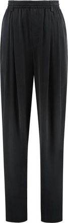 Alexander Wang Turned Down Elastic Waistband Broeken - Dames - Broeken - Zwart - M - Polyester - Broeken