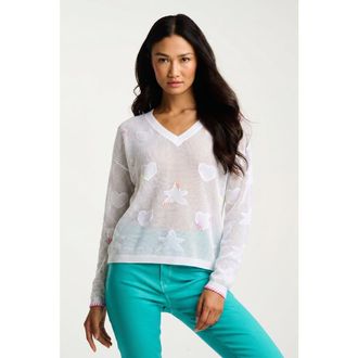Lisa Todd Super Stars Open Knit Sweter in White at Nordstrom, Size X-Small