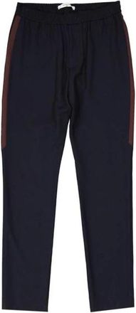 Givenchy Broeken, Heren, Blauw, M, Wol, Gestreepte wollen broek met zakken
