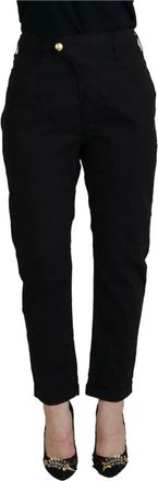 Cycle Zwarte Taps Toelopende Broek - Dames - Straight fit broeken - Zwart - W28 - Katoen - Broeken