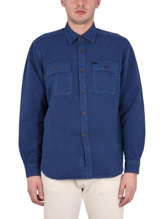 Fay Cotton-Linen Blend Shirt - Blue
