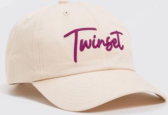 Twinset Cappello in cotone con logo ricamato