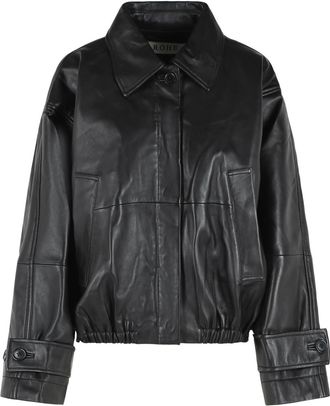 R&oacute;he Black Leather Jacket