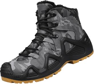 Generic Couple Women Men Hiking Boot Shoes Cotton Short Shoes Boots Insulated Mens Boots (Black, 7.5)