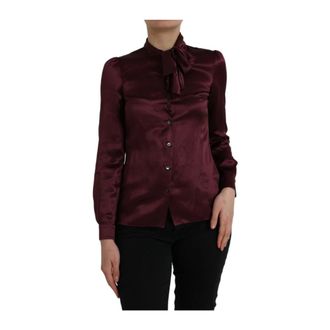 Dolce & Gabbana Dames, Blouses & Shirts, Bruin, Maat: 3XS Zijde