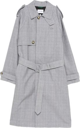 Lacoste plaid belted coat - men - Cotton - 50 - Black