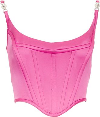 Versace Medusa 95 Satin boned corset top