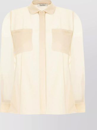 Max Mara silk shirt with long sleeves and chest pockets