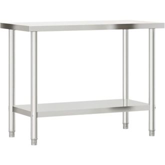 vidaXL Mesa De Trabajo De Cocina Acero Inoxidable 110x55x85 Cm Vidaxl