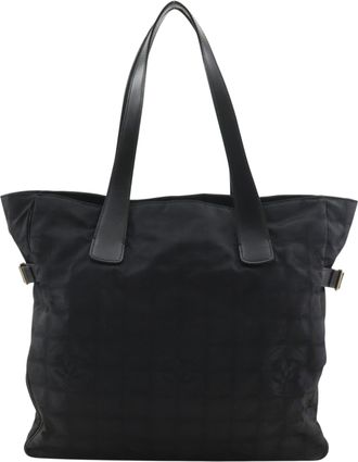 Chanel Black Nylon Canvas Tote Bag (Pre-Owned)