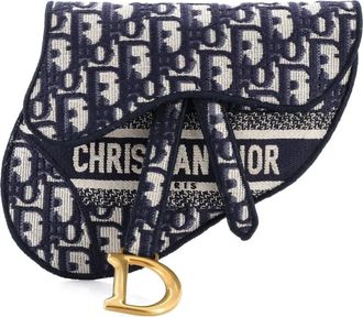 Dior Saddle Logo Embroidered Oblique Canvas belt bag - Blauw
