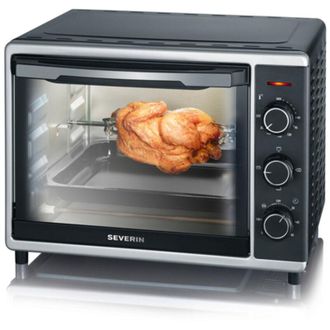 Severin TO2056 - Mini forno - 30 l - 1600 w - Calore ventilato - Nero e argento