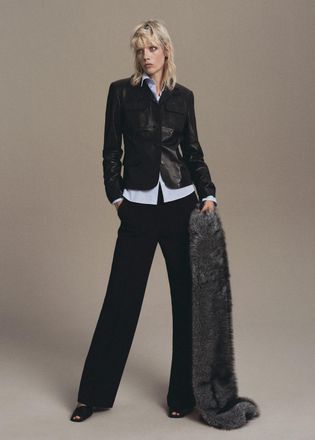 Mango Pantaloni diritti cuciture nero - Donna - 40 - MANGO