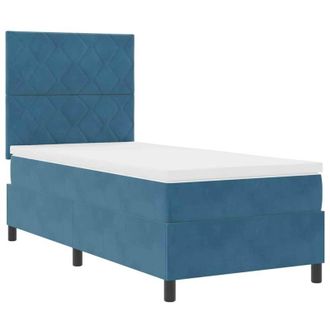 vidaXL Cama Tipo Box Spring Azul Oscuro 90 X 190 Cm Terciopelo Vidaxl