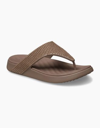 Crocs Womens Crocs Getaway Triangle EVA Womens Latte Sandals - Brown - Size: UK 8 / eu 41/42 / us w10