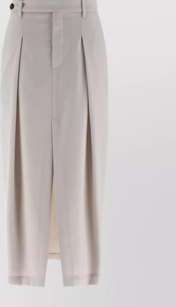 Brunello Cucinelli wool mohair knee-length straight skirt