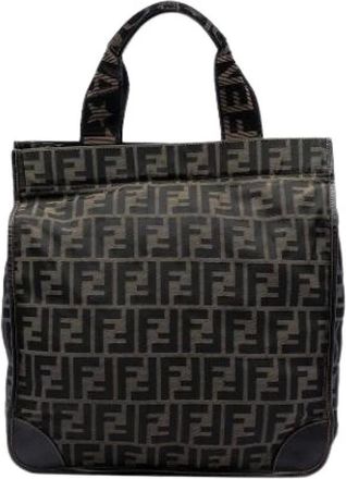 Fendi Pre-owned Tote Bags, female, Brown, Size: ONE SIZE Pre-owned Canvas Tote Bag
