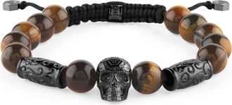 Philipp Plein Plein Elite Tiger Eye Beads Bracelet