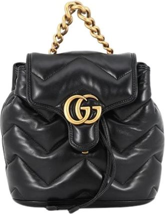Gucci Pre-owned Vintage Rugzak - Dames - Vintage Rugzakken - Zwart - ONE Size - Leer - Vintage