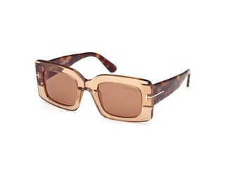 Tom Ford Brown Rectangular Ladies Sunglasses FT1188 45E 50