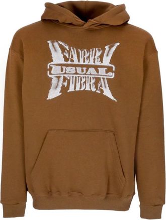 Usual Teamwork Hoodie met Lange Mouwen - Heren - Hoodies - Bruin - XL - Katoen - Hoodies & sweatvesten