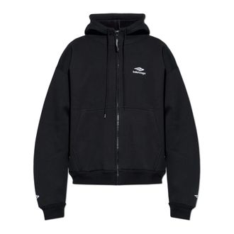 Balenciaga Hoodies & sweatvesten, Heren, Zwart, M, Katoen, 3B Sports Icon Zip-Up Hoodie