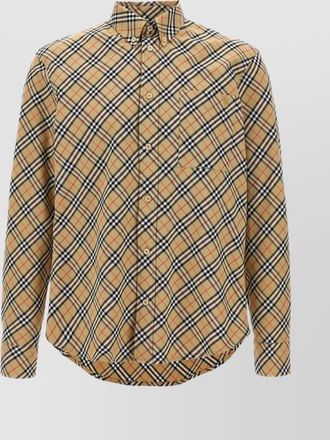 Burberry checked pattern collar shirt with front pocket