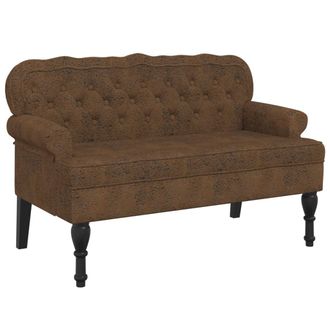 vidaXL Vidaxl - Banco Con Respaldo Ante Sint&eacute;tico Marr&oacute;n 119,5x64,5x75 Cm