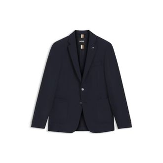 HUGO BOSS Mens C-Hanry-224 Slim Fit Jacket in Dark Blue Wool - Size 48W/32L
