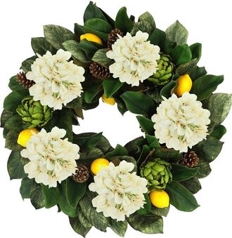 Creative Displays Inc. 25In Traditional Fall Wreath With Hydrangeas, Artichokes & Lemons