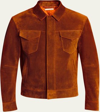 Tom Ford Mens Suede Snap-Front Western Jacket