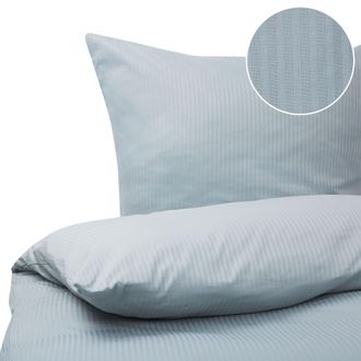Beliani Beliani - Conjunto De Fundas De Algod&oacute;n Gris Azul Edred&oacute;n Funda De Almohada 200 X 220 Cm Moderno Dormitorio Avondale