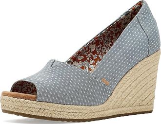 Toms Essential Wedge Womens Sandals Light Blue : 7.5 B - Medium, Exotic Leather