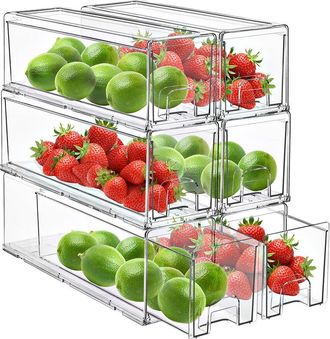 Sorbus Pack Of 6 Small Fridge Organizer Drawers
