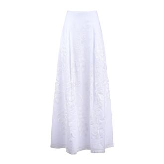 Alberta Ferretti White Sangallo Skirt