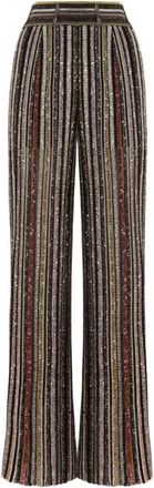 Missoni Beige en Bruine Stijlvolle Broek - Dames - Wijde Broeken - Veelkleurig - XS - Broeken