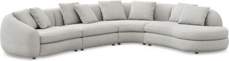 Castlery Fable Extended Chaise Sectional Sofa Right Facing Customized, Performance Fleece, Medium Grey, Spill Resistant, Ultra Deep Seats for Castlery