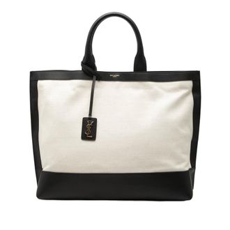 Saint Laurent Pre-owned Saint Laurent Bicolor Canvas and Leather Cabas Tote Ladies 8MLKA8EBTMSFWQJL