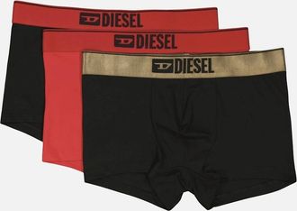Diesel Mens Cotton 3-Pack Multi Boxer Shorts - Black - Size: 35/34/32
