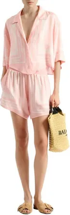 Balmain Printed Foulard pyjama shorts in Pink at Nordstrom, Size 36