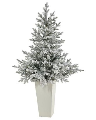 Nearly Natural 57In. Flocked Fraser Fir Artificial Christmas Tree