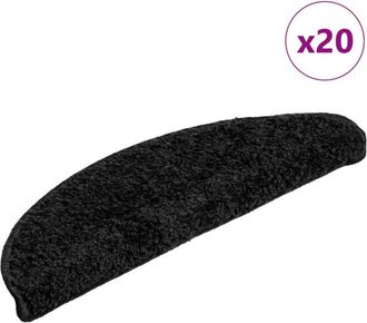 vidaXL Alfombrillas Para Escaleras 20 Unidades 56x17x3 Cm Negro Semicircular Vidaxl