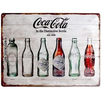 Nostalgic Art Nostalgic Art - Nostalgic-Art Targa Vintage Cola - Bottle Timeline - Idea Regalo per Amanti della Coca, in Metallo, Design Retro per Decorazione, 30