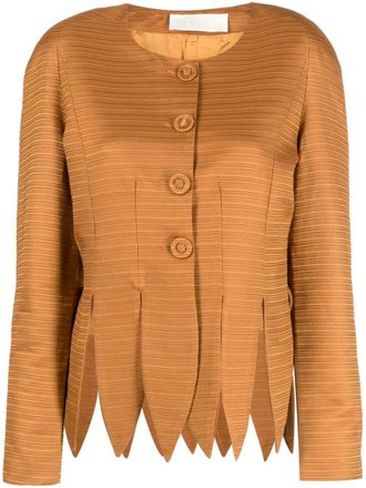D'Estrëe Paris Wade ribbed satin jacket - women - Viscose/Cotton/Viscose - M - Brown