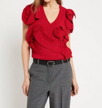 ottod'Ame Wool Blend Vest In Cherry