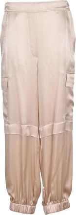 Semicouture Cargo Satin Pants - Gold
