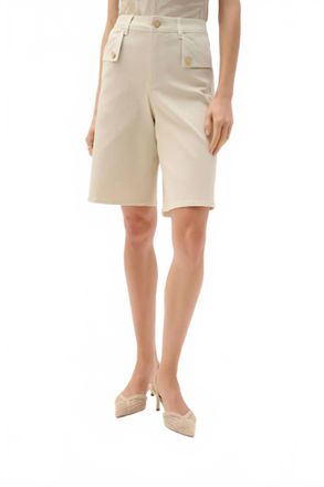 Joseph Ribkoff High Waisted Knee-Length Short In Light Khaki