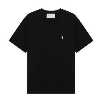 Ami Quota T-shirt with Contrasted Logo - male - Ami Paris - T-Shirts - Black - S - Tops