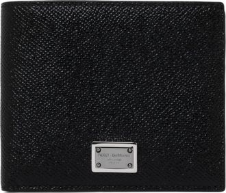 Dolce & Gabbana Leren Bi-Fold Portemonnee - Heren - Portefeuilles - Zwart - ONE Size - Leer - Accessoires
